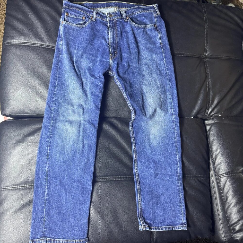 Levi's 505 Men's Straight Leg Jeans Blue Denim Medium Wash 5-Pocket W38 L32‎